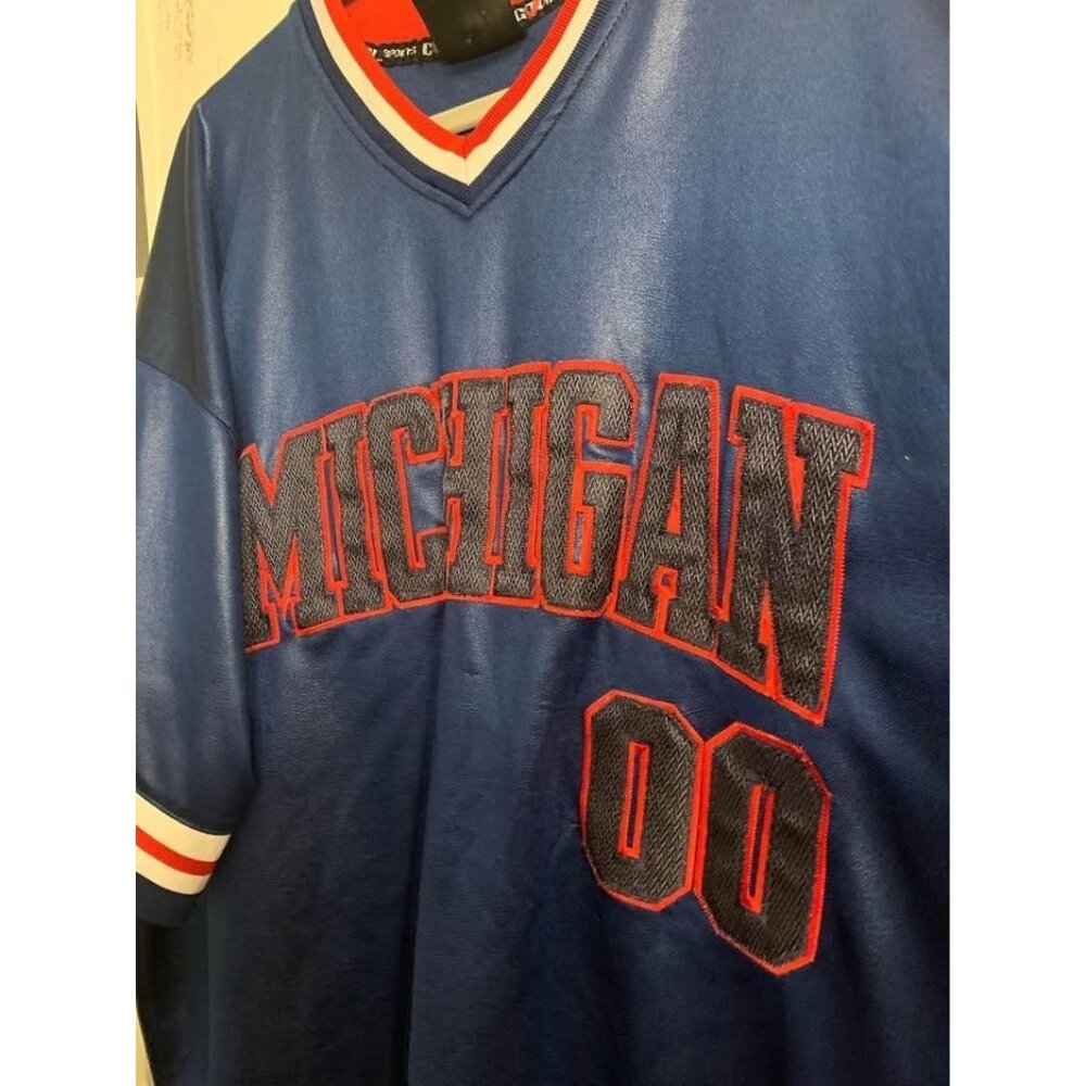 Michigan 00 Cool Sports XXXL Blue Jersey Vintage Made In Korea (bin F) - Picture 4 of 7